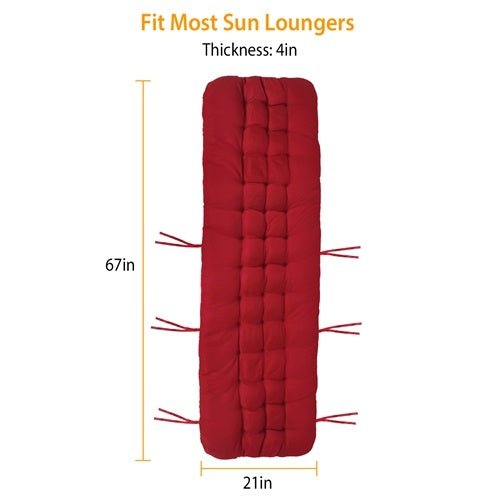 Outdoor Chaise Lounger Cushion in 67x22in or 71x22in Sizes - DonoHome