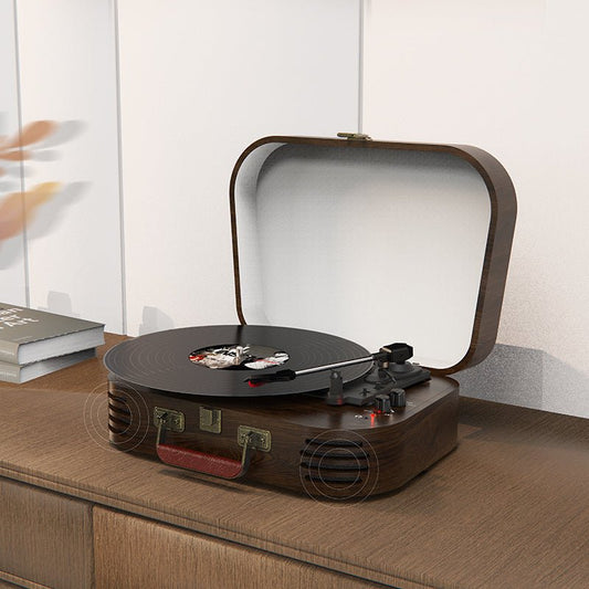 Vintage Record Player A3 Turntable with Built-in Stereo Speakers, Portable Vinyl Player