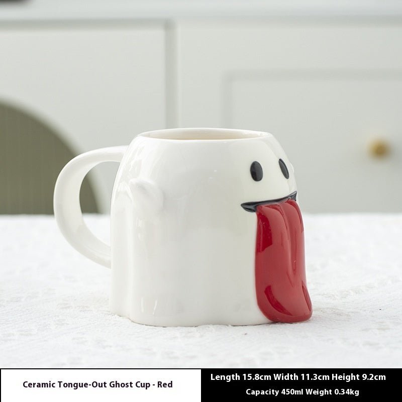 Creative Halloween Ghost Mug – 3D Ceramic Coffee Cup with Cute Design