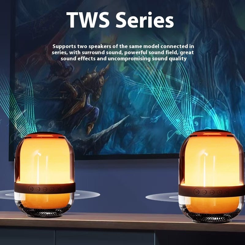 Transparent Bluetooth Speaker with 360° Colorful LED Lights, Music Rhythm Mode