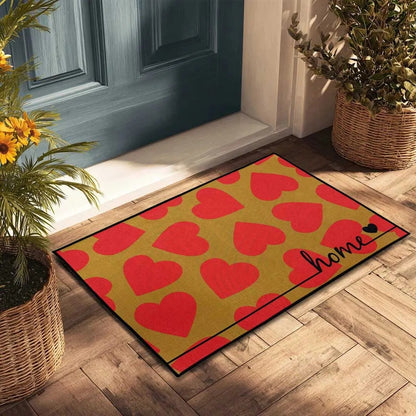 1 PC Heart Pattem Valentine's Day Non-Slip DoormatPerfect For Bedroom, Living Room,Bathroom, And Kitchen Entrances, Ldeal As A Gift, Party DecorationOr As A Floral Print FunRug