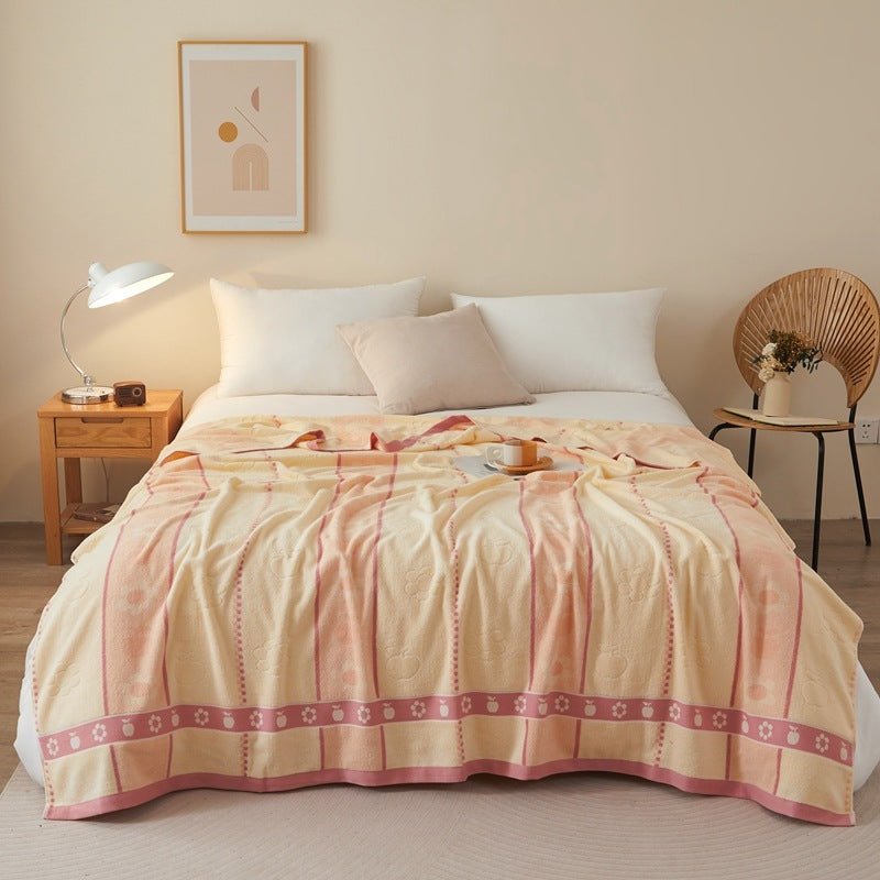 Thin Summer Cooling Duvet, Tassel Weave Cotton Blanket, for Air-conditioned Rooms