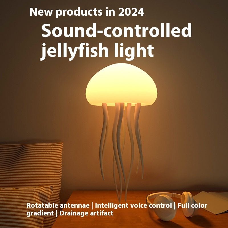 Jellyfish Mood Lamp, Portable LED Night Light for Bedside & Decor
