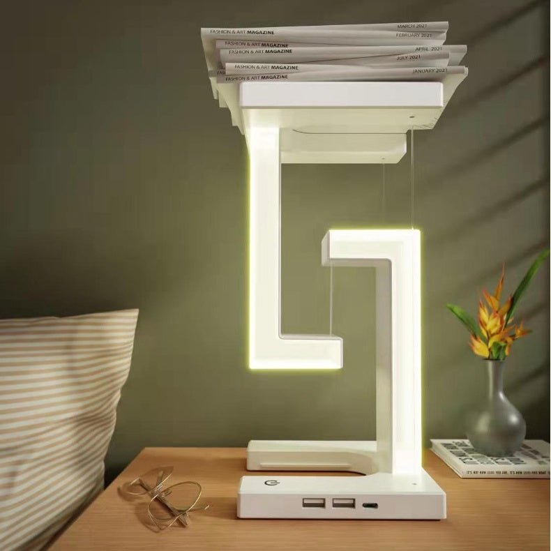 Magnetic Levitation Table Lamp with Wireless Charging, Eye Protection LED Light