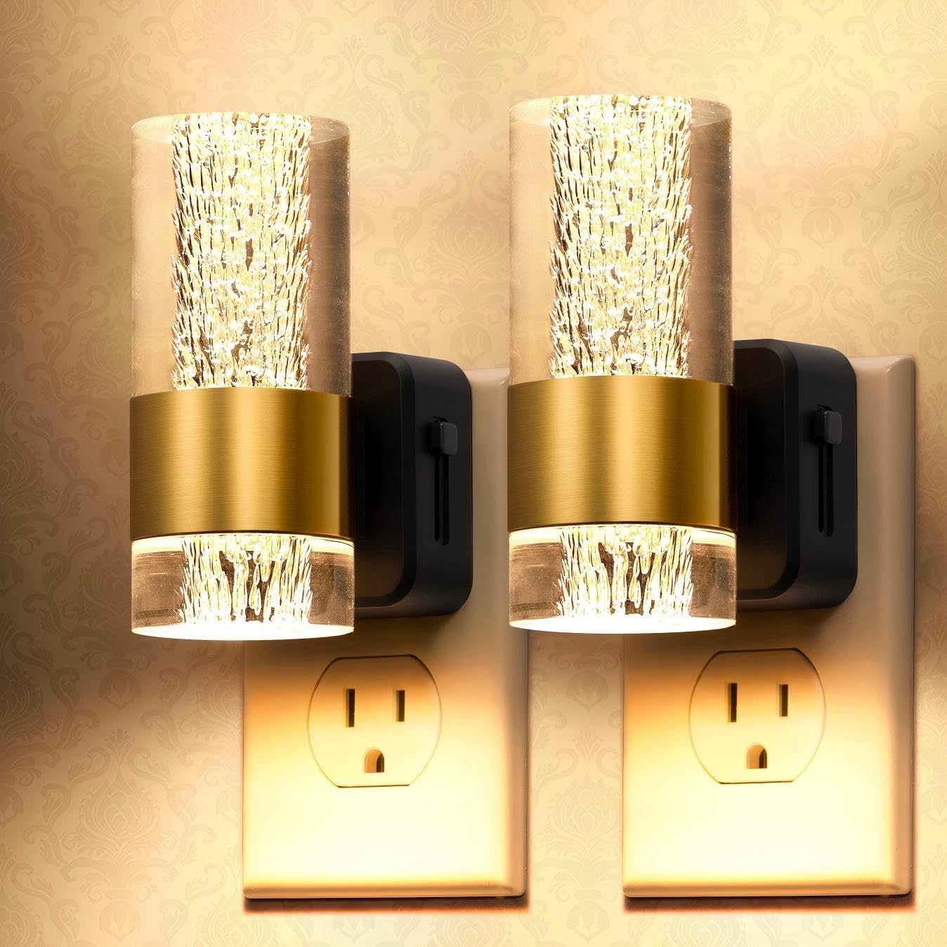 Ice Flower Plug-in Wall Mounted Sensor Night Light, Decorative Corridor & Kitchen Ambient Lamp