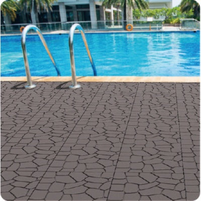 44 Pack Plastic Interlocking Deck Tiles – 12"x12" Waterproof Outdoor Patio Flooring for Balcony, Poolside & Backyard (Dark Grey)