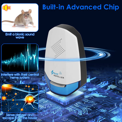 2 Pack Ultrasonic Pest Repeller With Night Light Plug In Pest Mice Repellent Indoor Roach Bed Bug Mouse Rodent Mosquito Killer For Bedroom Garage Warehouse Office