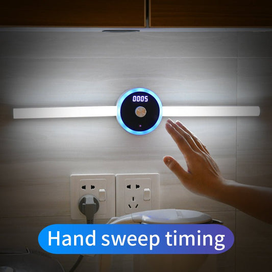 Smart LED Cabinet Light with Motion Sensor, Removable Clock & Timer Function