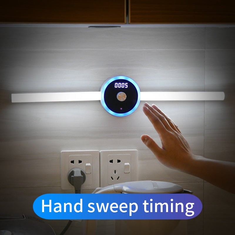 Smart LED Cabinet Light with Motion Sensor, Removable Clock & Timer Function