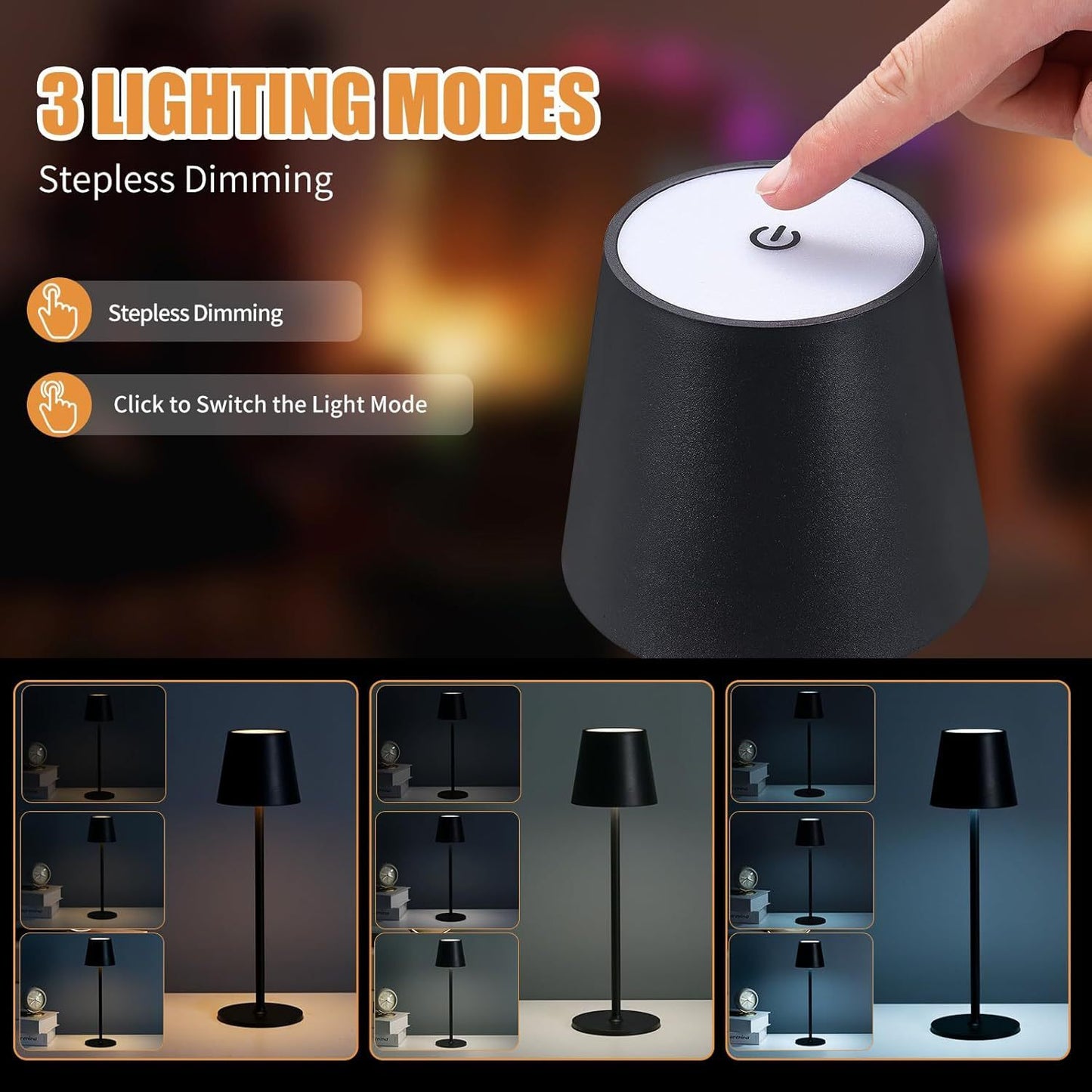 Waterproof Rechargeable Table Lamp – Creative LED Bedside & Desk Light for Home & Outdoor Use