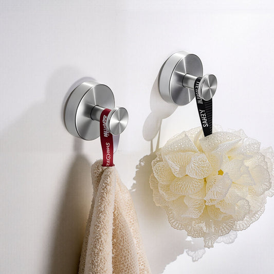 2-Pack Stainless Steel Suction Cup Shower Hooks – No-Drill Bathroom Towel Holders - DonoHome