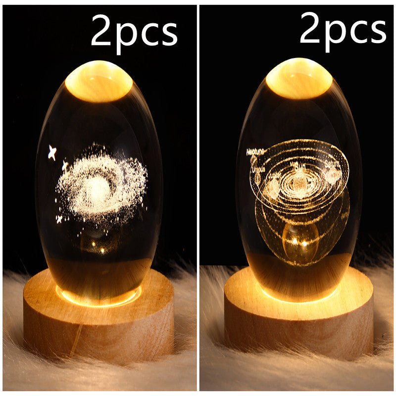 3D Galaxy Crystal Ball LED Night Light, Dimmable Table Lamp