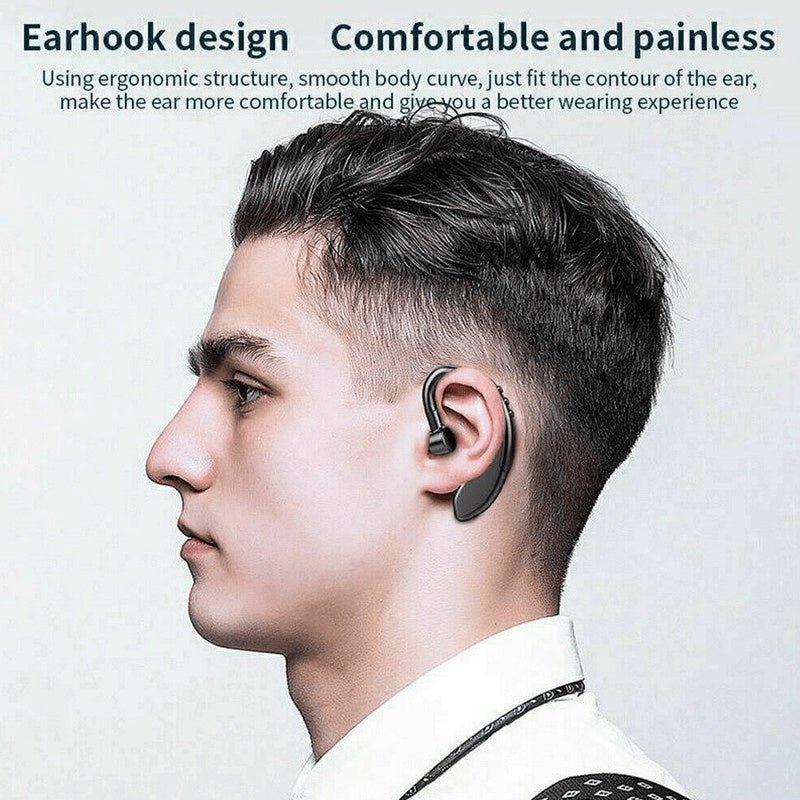 Wireless Bluetooth 5.0 Earpiece Headset with Noise Cancelling Mic for Driving & Truckers