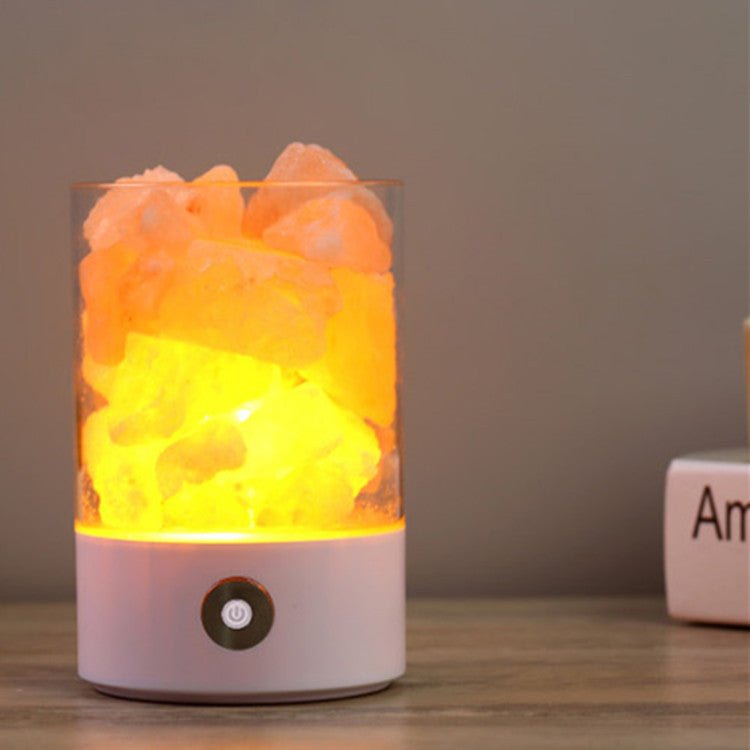 USB Crystal Himalayan Salt Lamp: 5 Color Changing Mood Light