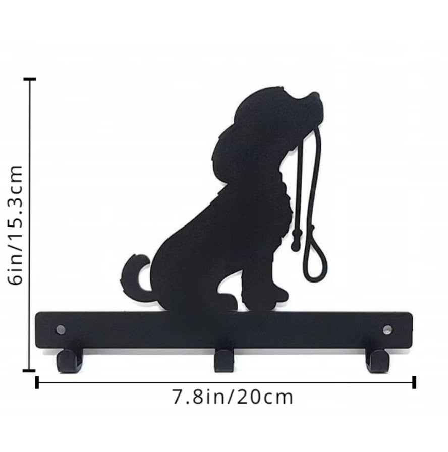 1pc Iron Crafts Dog Lead Leash Wall Hanging Holder Rack With Hooks For Dog Leash