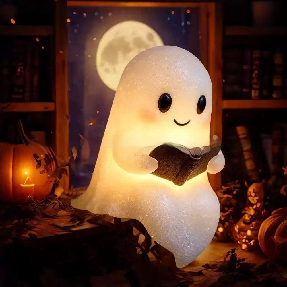 Cute Ghost Night Light, Halloween Dimmable LED Reading Lamp