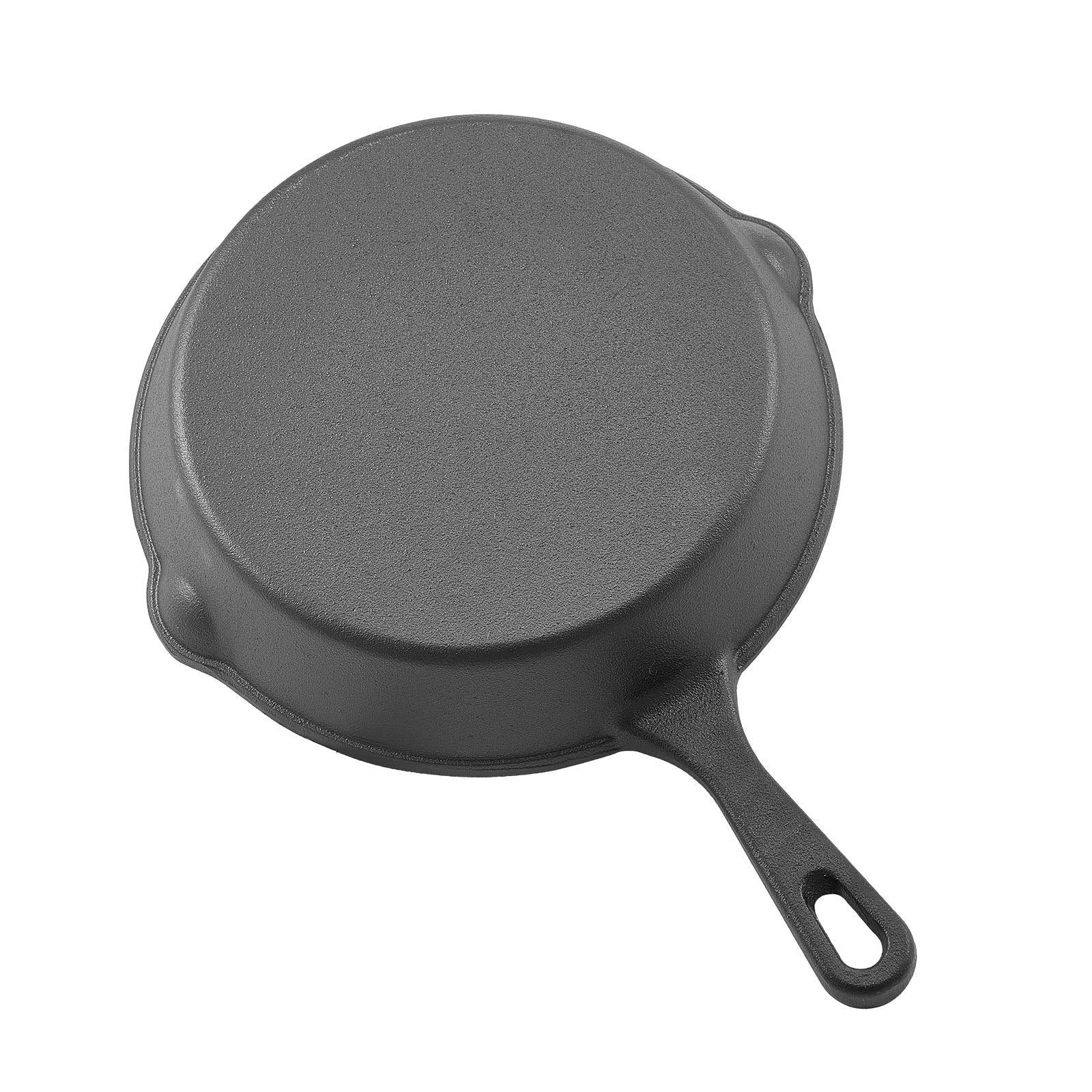 3-Piece Cast Iron Frying Pan Skillet Set, Pre-Seasoned, 6/8/10 inch – Black - DonoHome