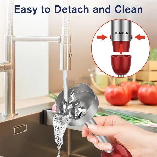 5-in-1 Immersion Hand Blender – 12 Speed Stick Mixer with Stainless Steel Blade, Whisk & Beaker Set