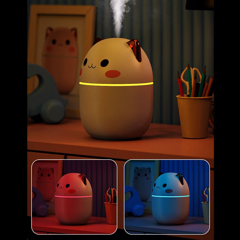 Cute Cat USB Air Humidifier & Aroma Diffuser with LED Light for Home & Car