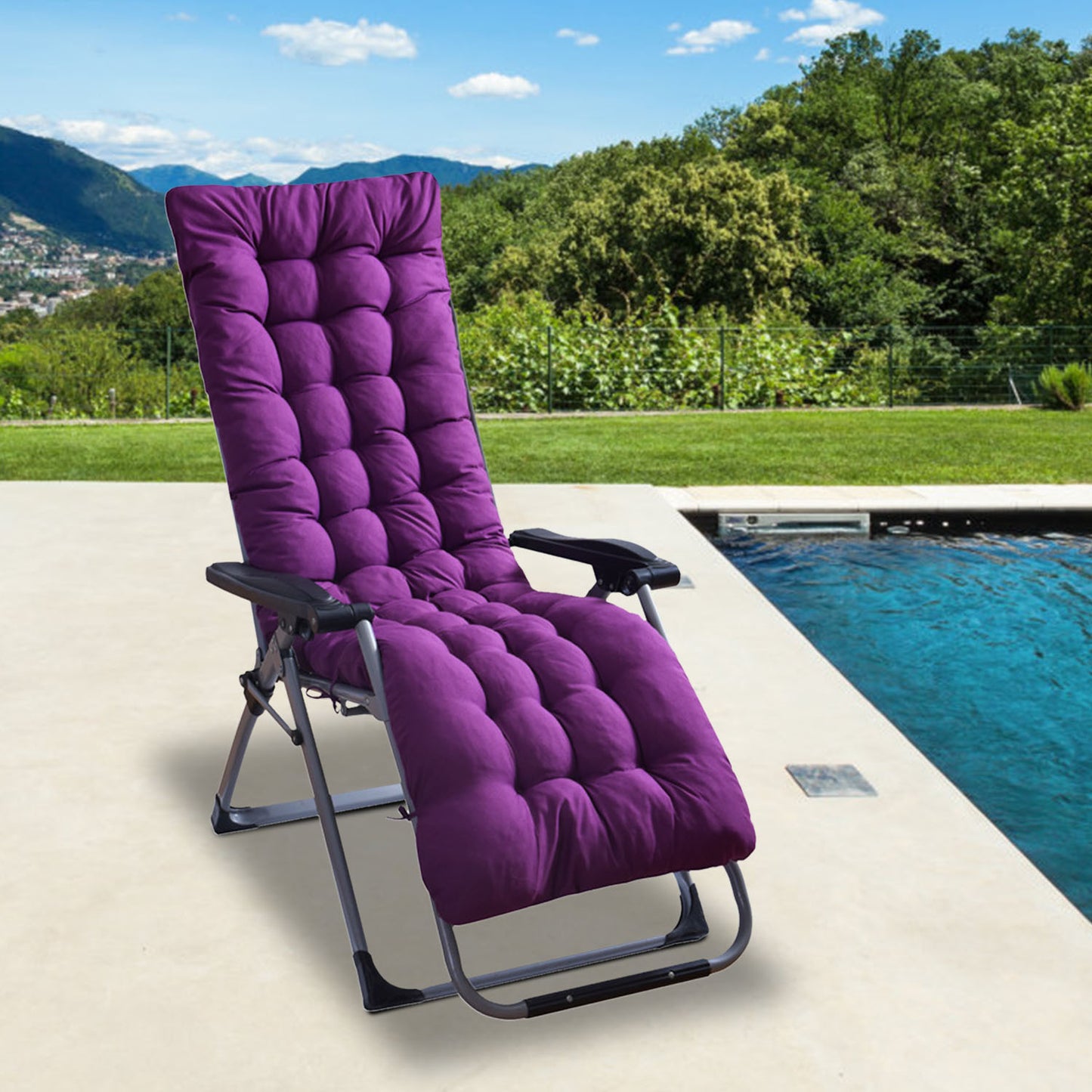 Outdoor Chaise Lounger Cushion in 67x22in or 71x22in Sizes - DonoHome