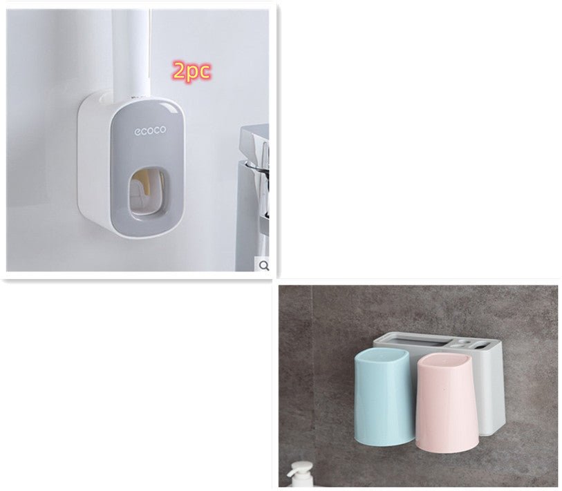 Automatic Wall-Mounted Toothpaste Dispenser & Holder, Bathroom Organizer