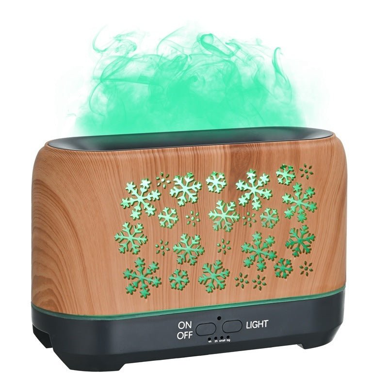 Christmas Snowflake 7-Color Flame Effect Humidifier & Aroma Diffuser