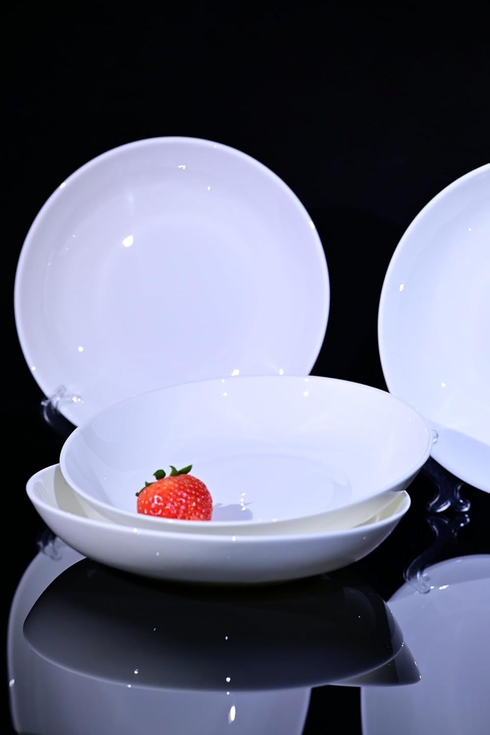 Set of 4 – 8.5″ Bone China Pasta/Salad Plates (White)