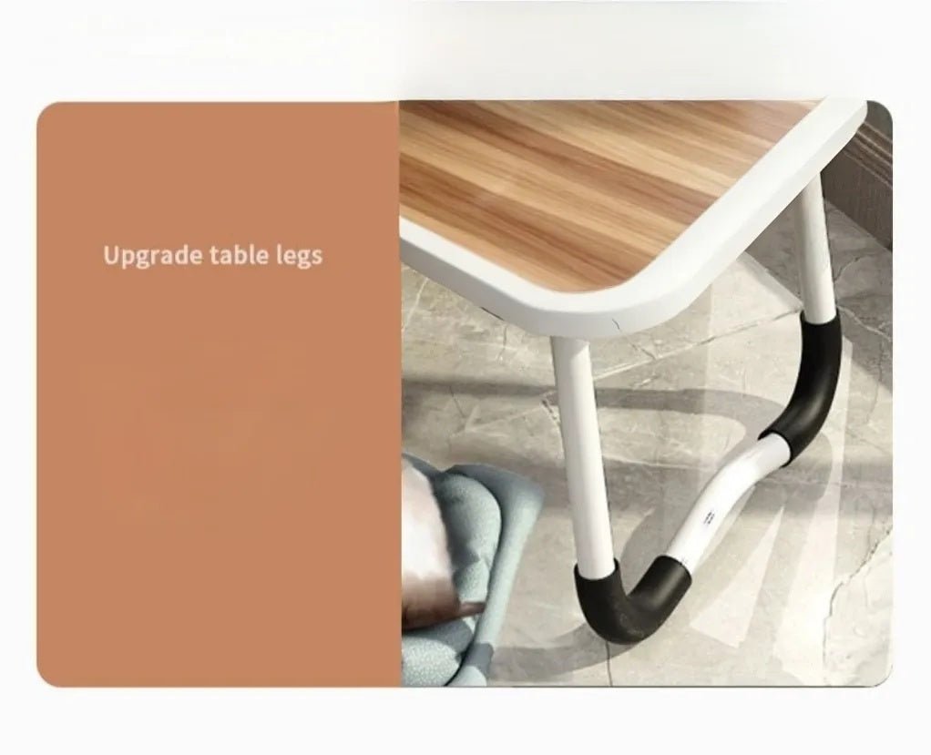 Folding Table with Cup Holder, Lightweight Bed Desk for Laptop - Perfect Space Saver! - DonoHome