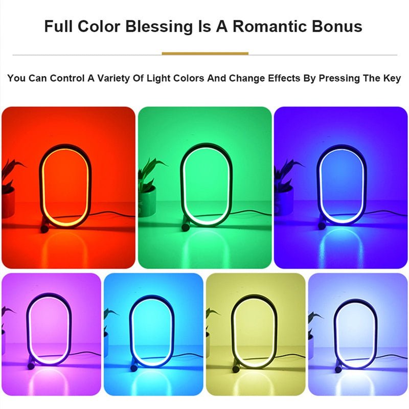Modern Oval LED Desk Lamp, USB-Powered with Touch Control and Dimmable Light