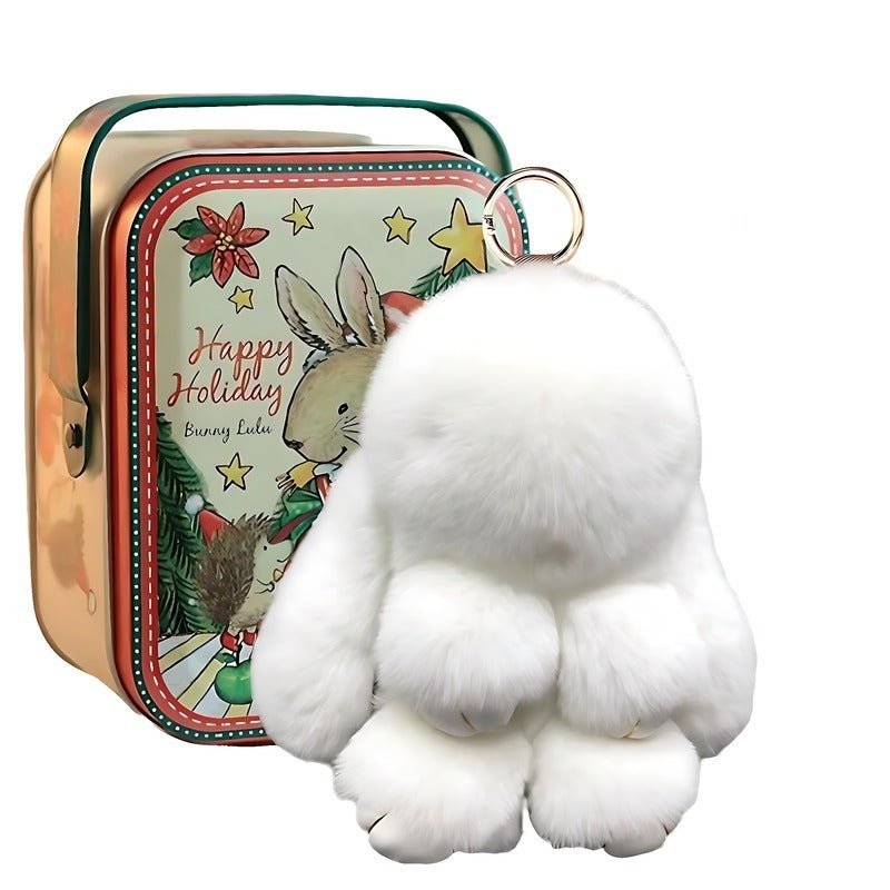 Handmade Soft Plush Rabbit Toy With Gift Box, Fluffy Bunny Doll for Kids Birthday or Festival Present