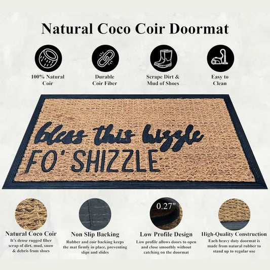 Funny Coir Doormat Hello There Welcome Front Porch Decor Doormat For The Entrance Way Outdoor With Heavy-Duty Non Slip Coconut Coir Doormat 30x17 Inch