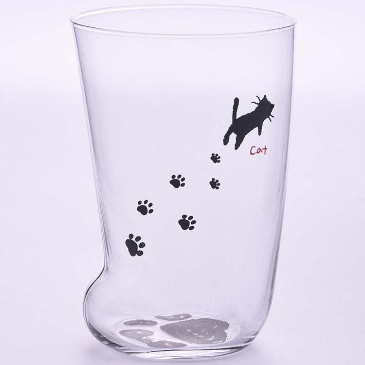 Creative Cat Paw Glass Mug – Cute Tiger Paw Design Coffee & Milk Cup