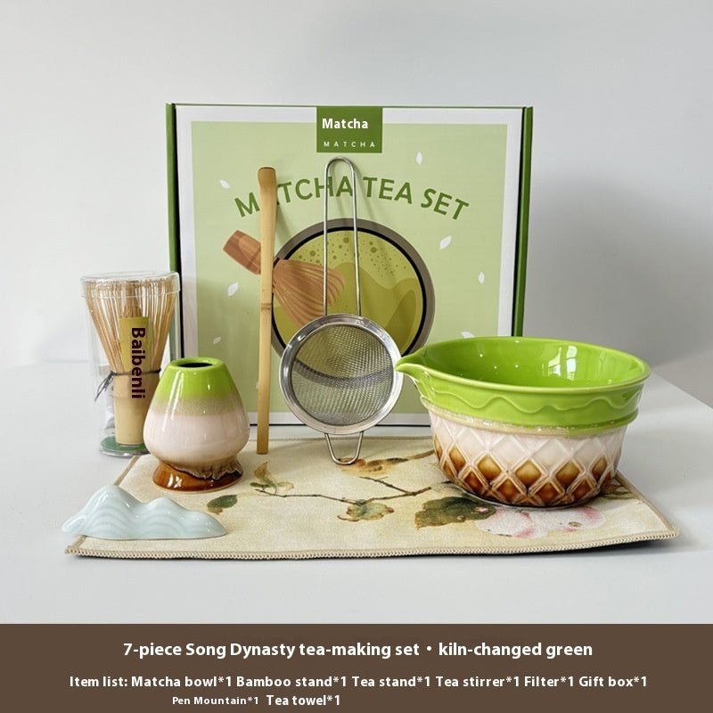 Premium Matcha Tea Ceremony Set with Ice Cream-Shaped Bowl