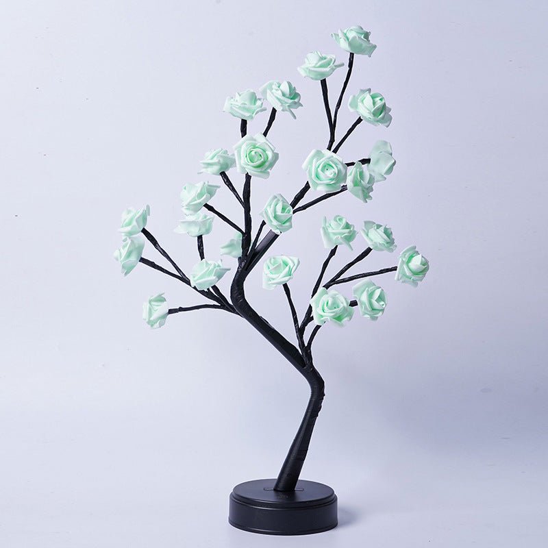 LED Rose Tree Table Lamp, USB-Powered Fairy Light for Home & Wedding Decor