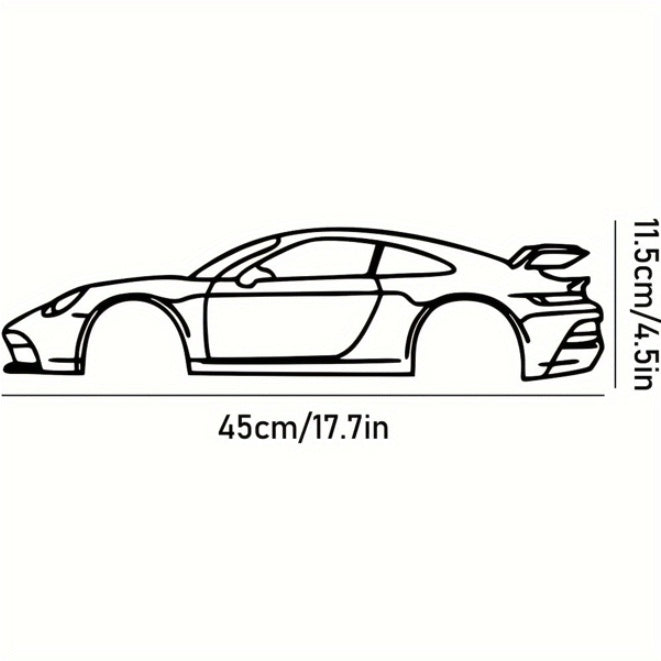 Metal Line Racing Car Wall Art – Modern Minimalist Home Decor