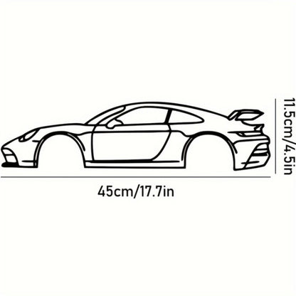 Metal Line Racing Car Wall Art – Modern Minimalist Home Decor