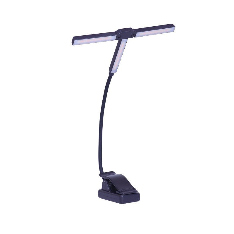 Portable Double-Headed Clip-On Reading Light, Foldable LED Lamp for Book & Bedside Use
