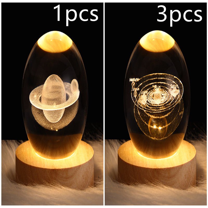 3D Galaxy Crystal Ball LED Night Light, Dimmable Table Lamp