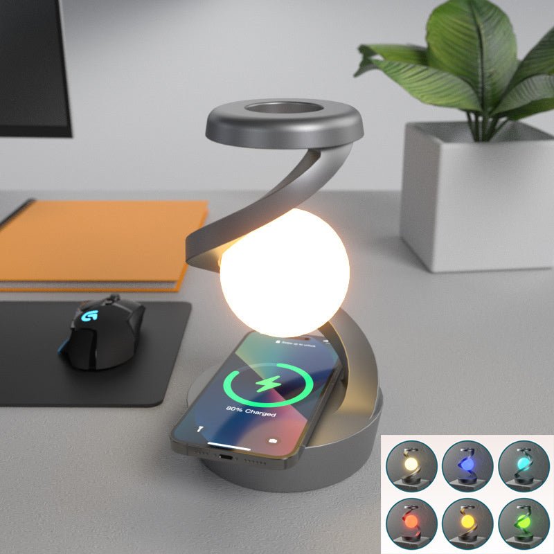 Rotating Moon Desk Lamp, Wireless Phone Charger with Sensor Control