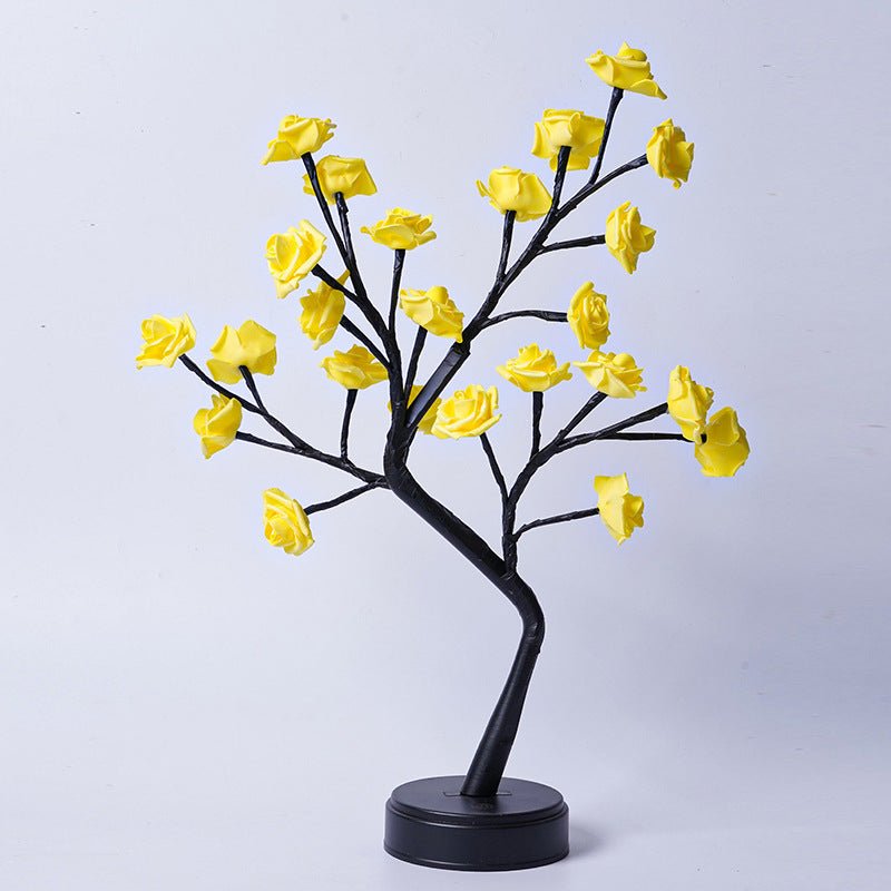 LED Rose Tree Table Lamp, USB-Powered Fairy Light for Home & Wedding Decor
