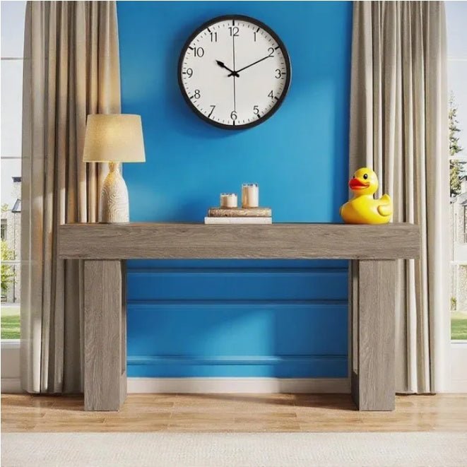Contemporary 63" Wooden Sofa Table - Modern Long Console for Living Room & Entryway - DonoHome