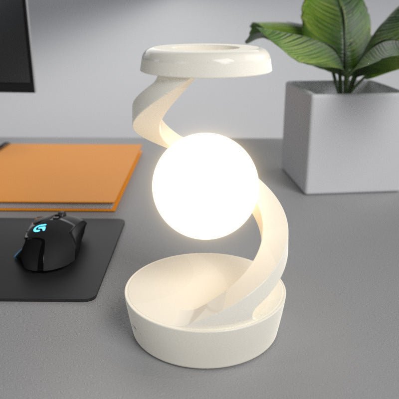 Rotating Moon Desk Lamp, Wireless Phone Charger with Sensor Control