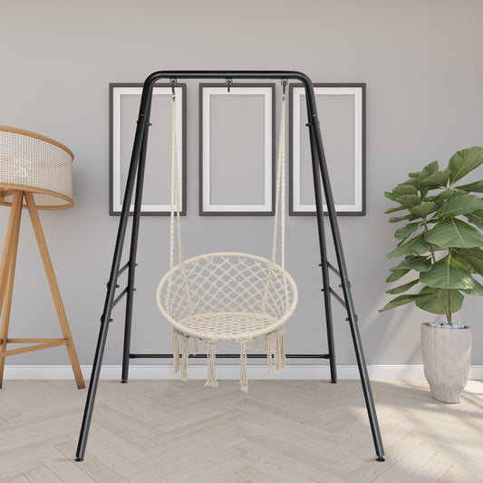 Heavy-Duty Steel Swing Chair Frame with 4-Leg Stand for Indoor & Outdoor Hanging Seats