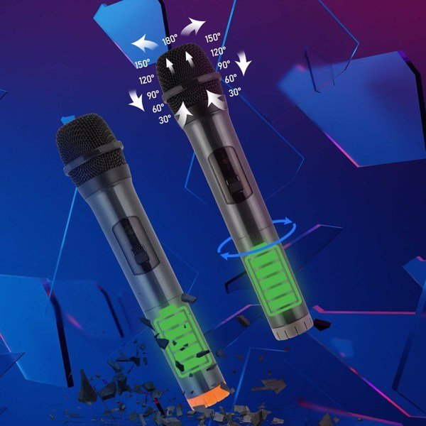 40W Portable Party Speaker with Bluetooth, LED Light Rhythm, Remote Control & Dual Microphones