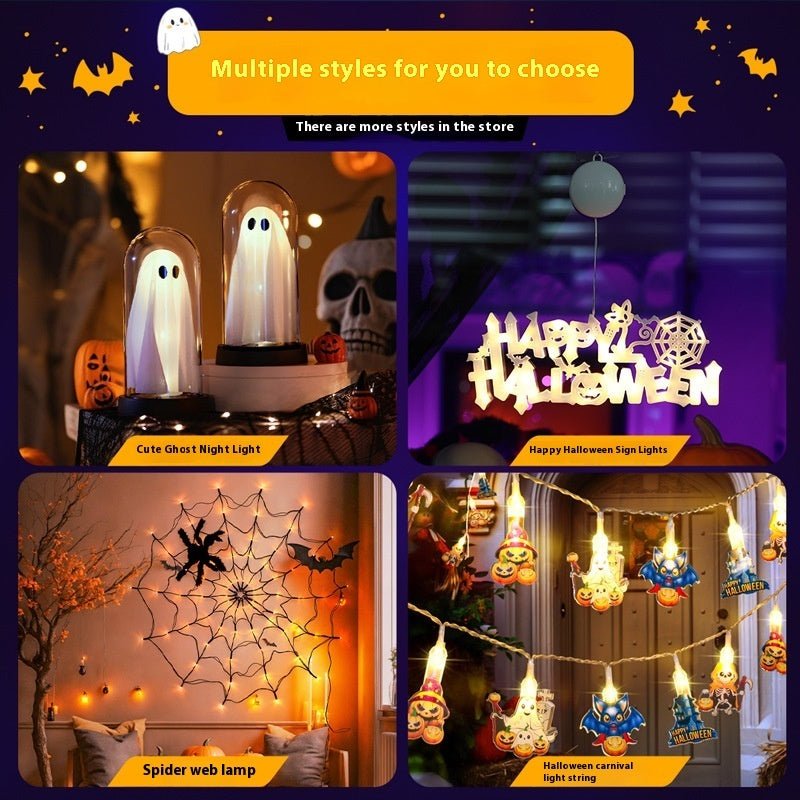 Halloween Atmosphere Decoration Desktop Ghost Small Night Lamp Ornaments
