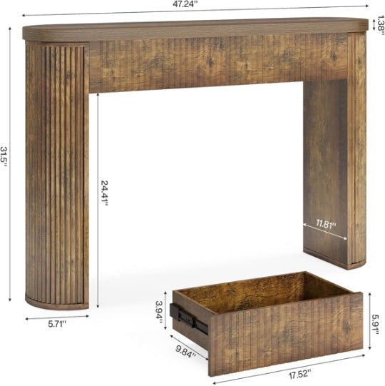 Rustic Wooden Console Table - Space-Saving Accent Furniture for Living Room Entryway - DonoHome