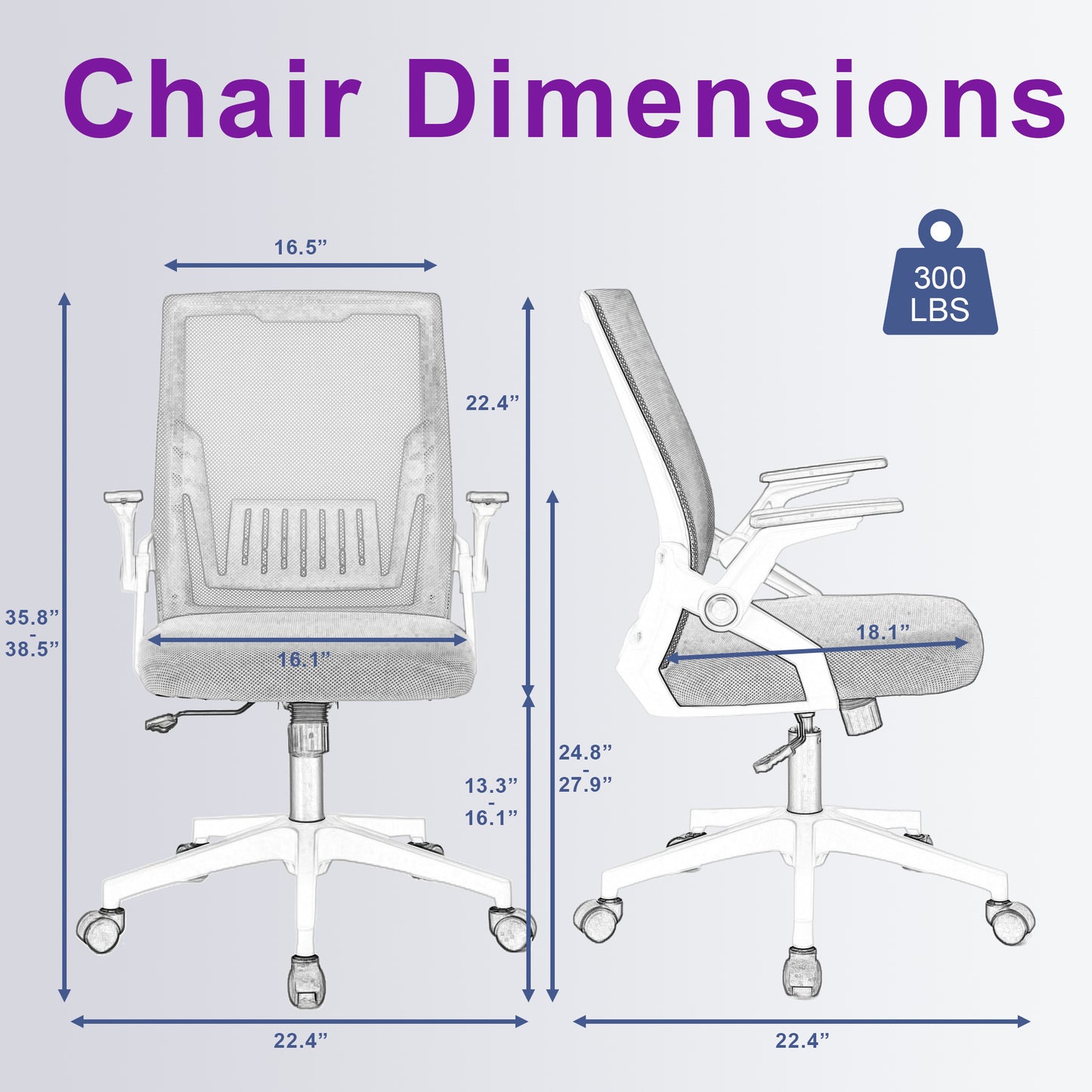 Ergonomic Office Chair Computer Desk Chair Comfy With Adjustable Lumbar Support - DonoHome