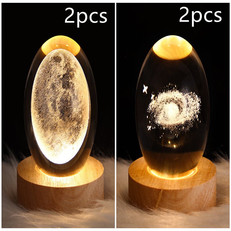 3D Galaxy Crystal Ball LED Night Light, Dimmable Table Lamp