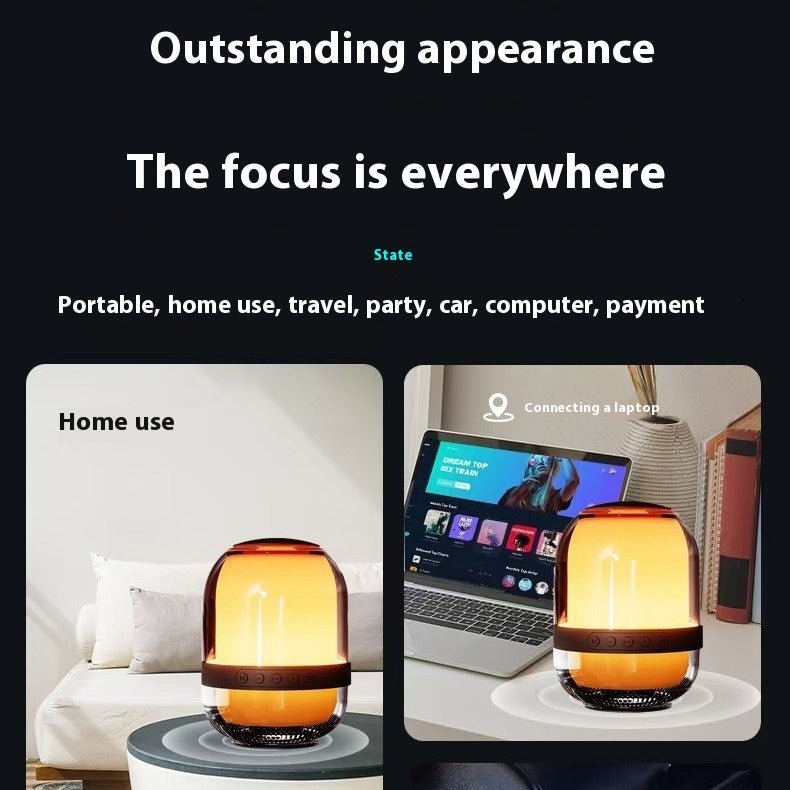 Transparent Bluetooth Speaker with 360° Colorful LED Lights, Music Rhythm Mode