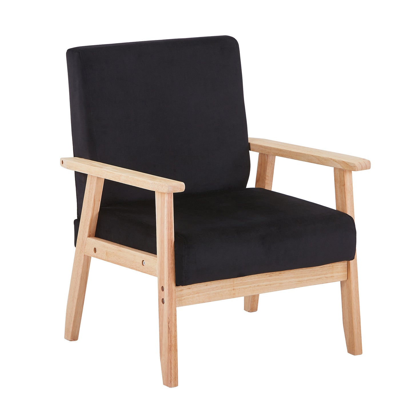 Velvet Accent Chair Relaxing Armchair With Solid Wood Frame For Living Room - DonoHome